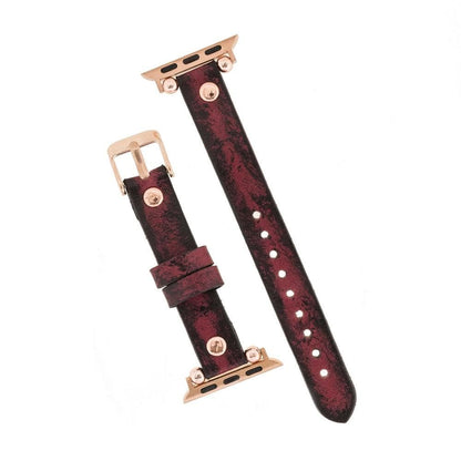 Ferro Leather Apple Watch Band with Rose Gold Trok - TORONATA - color_