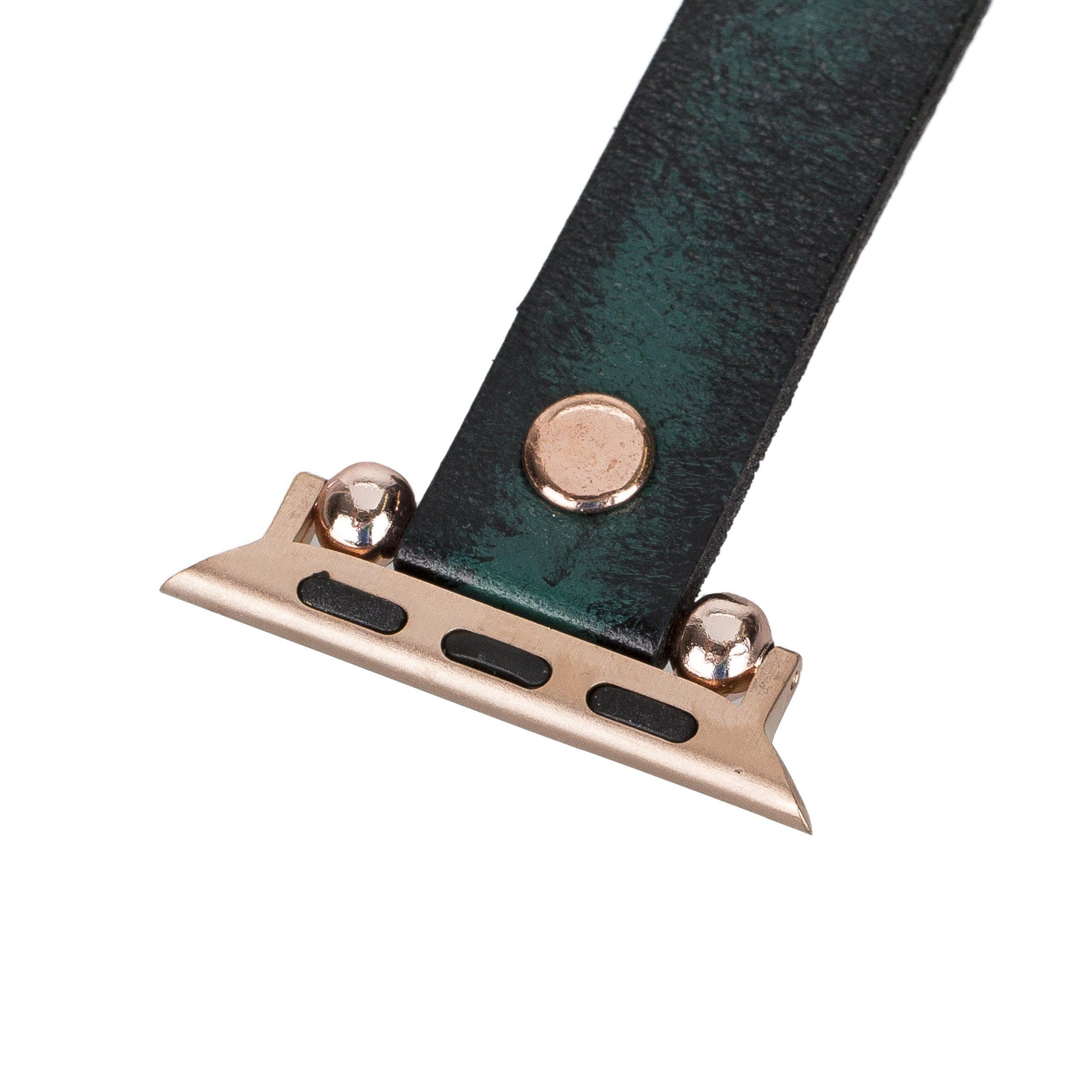 Ferro Leather Apple Watch Band with Rose Gold Trok - TORONATA - color_
