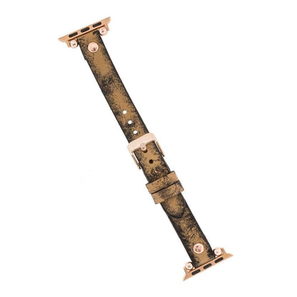 Ferro Leather Apple Watch Band with Rose Gold Trok - TORONATA - color_