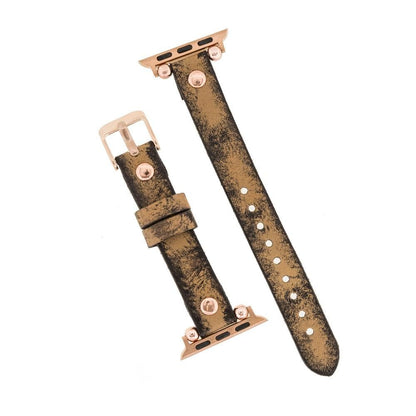 Ferro Leather Apple Watch Band with Rose Gold Trok - TORONATA - color_