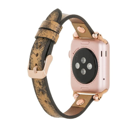 Ferro Leather Apple Watch Band with Rose Gold Trok - TORONATA - color_