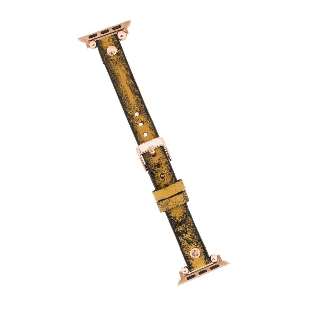 Ferro Leather Apple Watch Band with Rose Gold Trok - TORONATA - color_