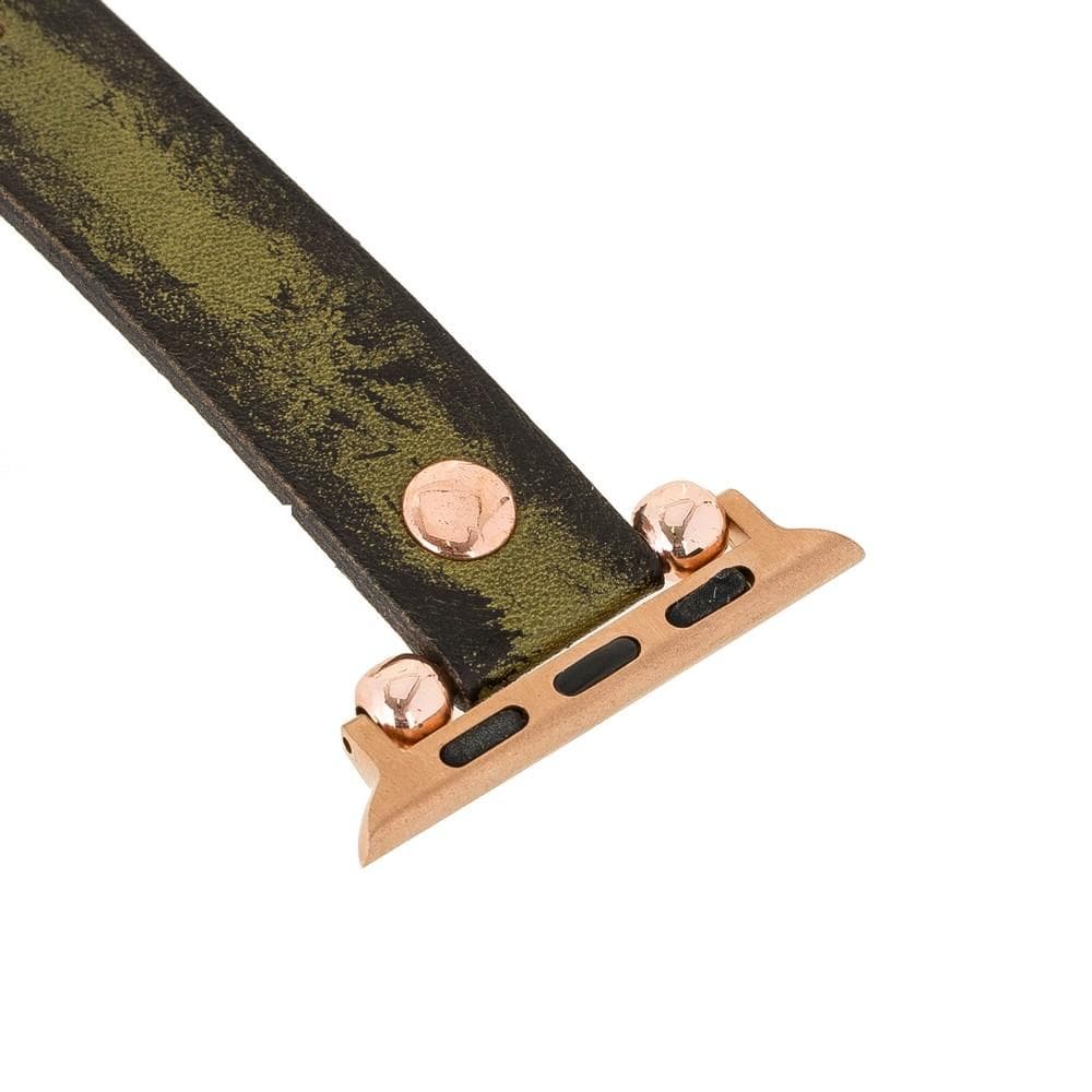 Ferro Leather Apple Watch Band with Rose Gold Trok - TORONATA - color_
