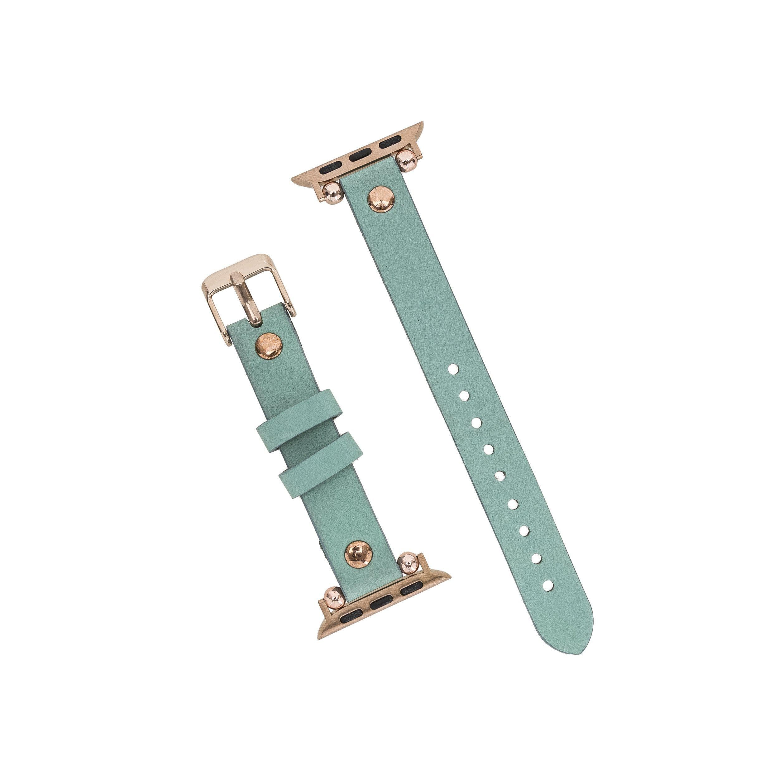 Ferro Leather Apple Watch Band with Rose Gold Trok - TORONATA - color_