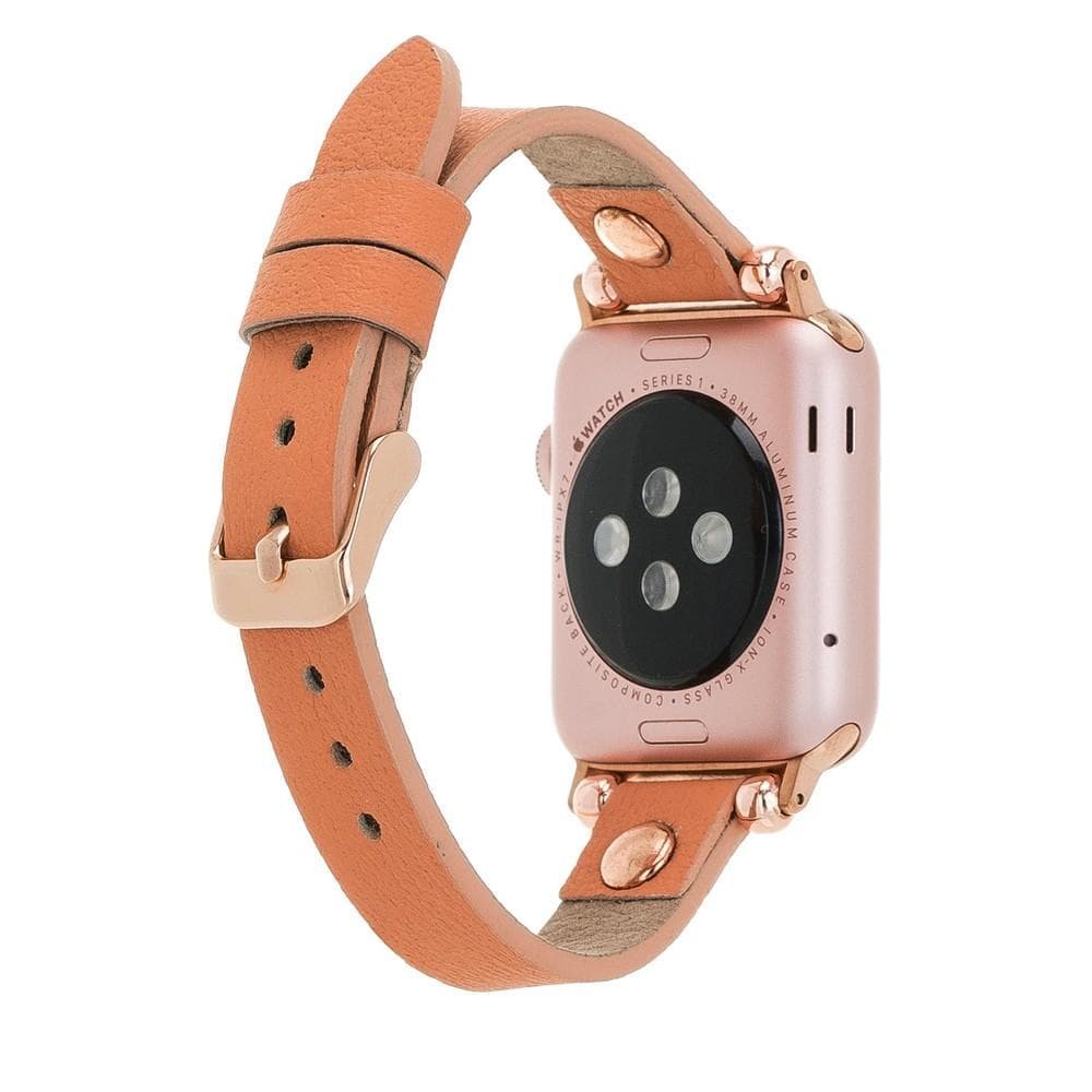 Ferro Leather Apple Watch Band with Rose Gold Trok - TORONATA - color_