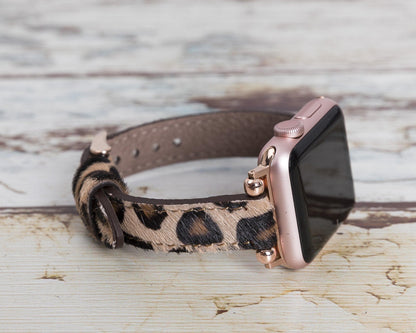 Seamy Ferro Style Leather Apple Watch Band - TORONATA - color_ Leopard