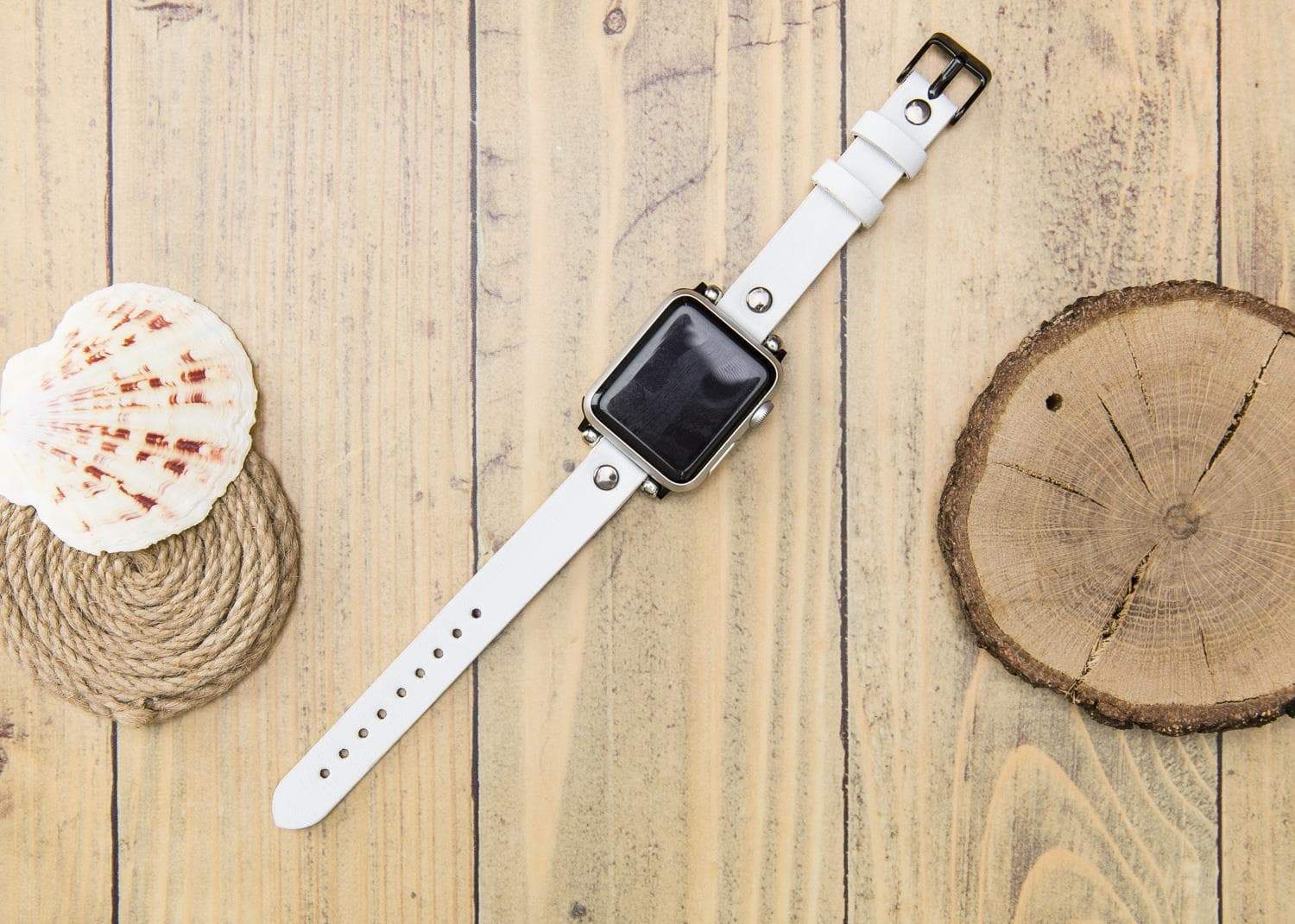 Ferro Apple Watch Leather Band with Silver Trok - TORONATA - color_