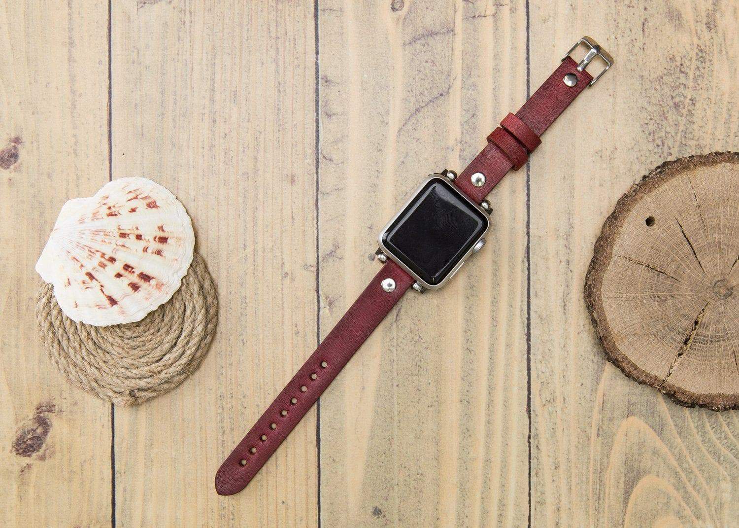 Ferro Apple Watch Leather Band with Silver Trok - TORONATA - color_
