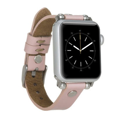 Ferro Apple Watch Leather Band with Silver Trok - TORONATA - color_ Pink