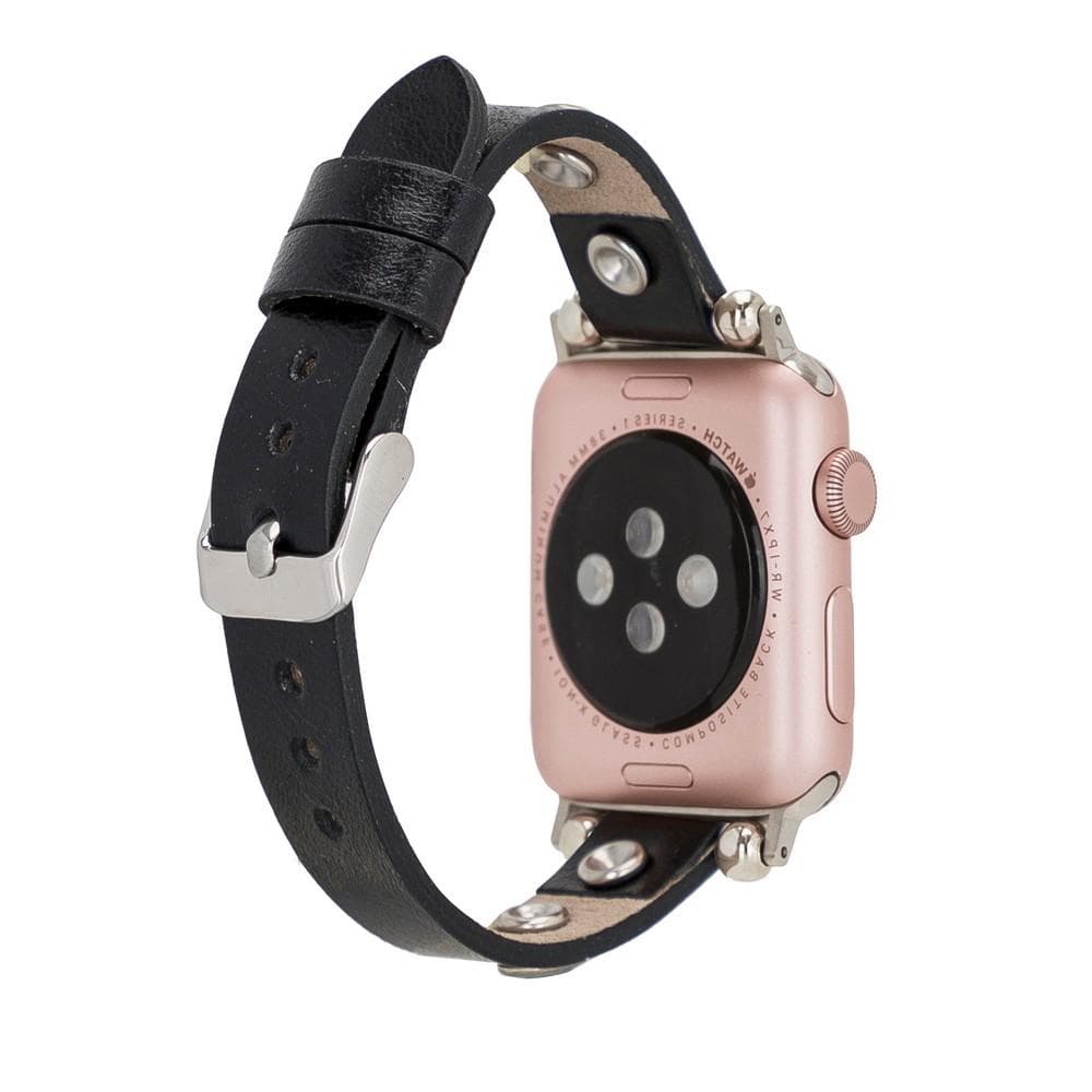 Solitare Diamond Style Ferro Leather Apple Watch Band - TORONATA - color_