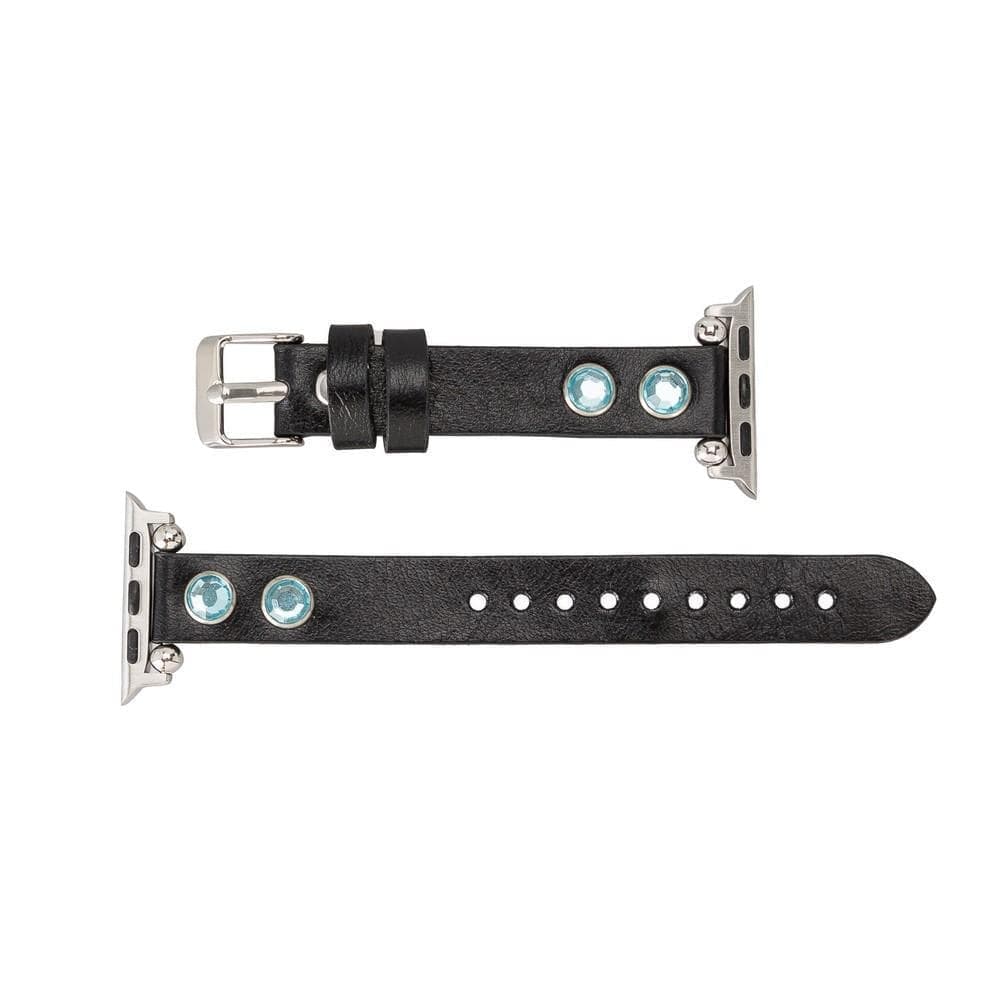 Solitare Diamond Style Ferro Leather Apple Watch Band - TORONATA - color_
