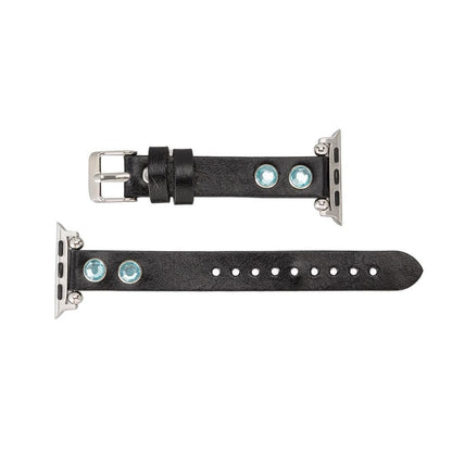 Solitare Diamond Style Ferro Leather Apple Watch Band - TORONATA - color_