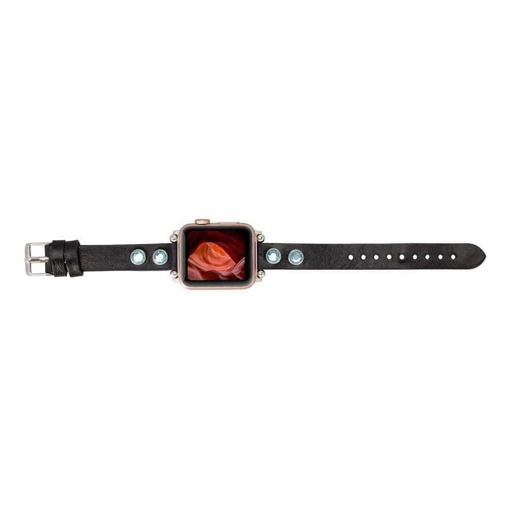 Solitare Diamond Style Ferro Leather Apple Watch Band - TORONATA - color_