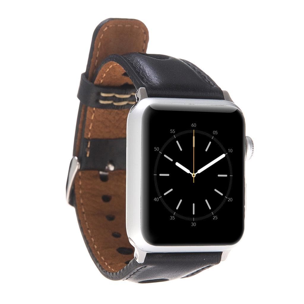 Holo Leather Apple Watch Band - TORONATA - color_ Black