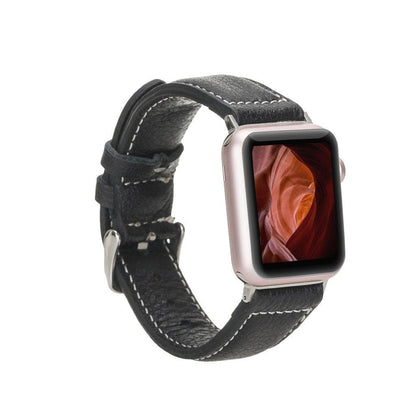NM1 Style Leather Apple Watch Band - TORONATA - color_ Dark Charcoal