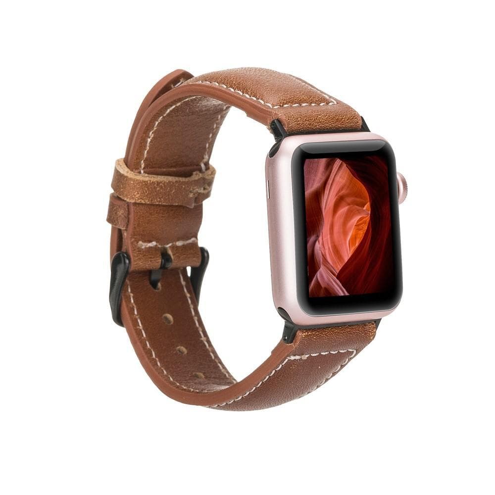 NM1 Style Leather Apple Watch Band - TORONATA - color_ Red