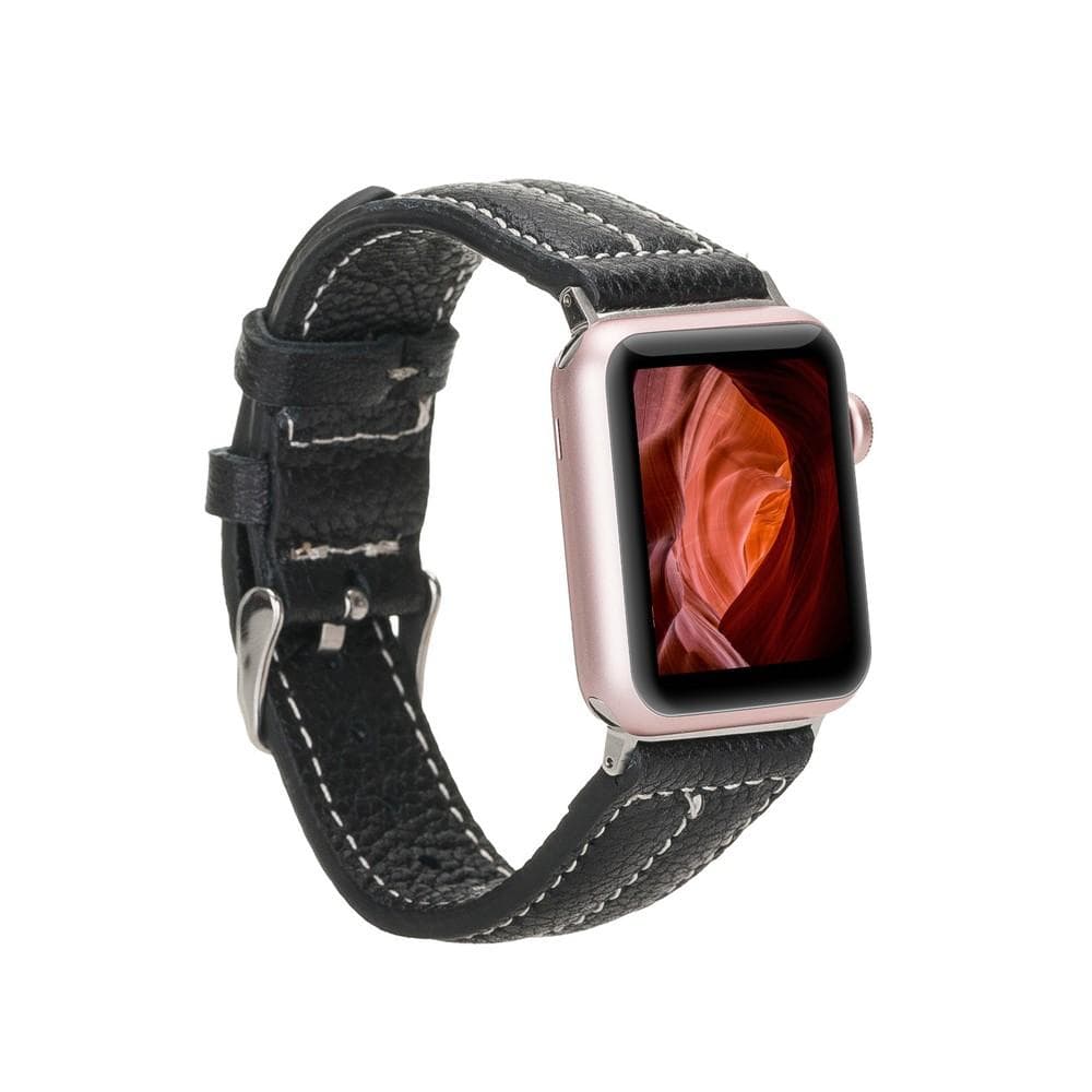 NM3 Style Leather Apple Watch Band - TORONATA - color_ Dark Charcoal