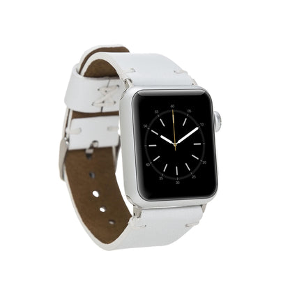 Orfe Style Leather Apple Watch Band - TORONATA - color_ White
