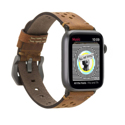 Vigo Style Leather Apple Watch Band - TORONATA - color_ Moccasin