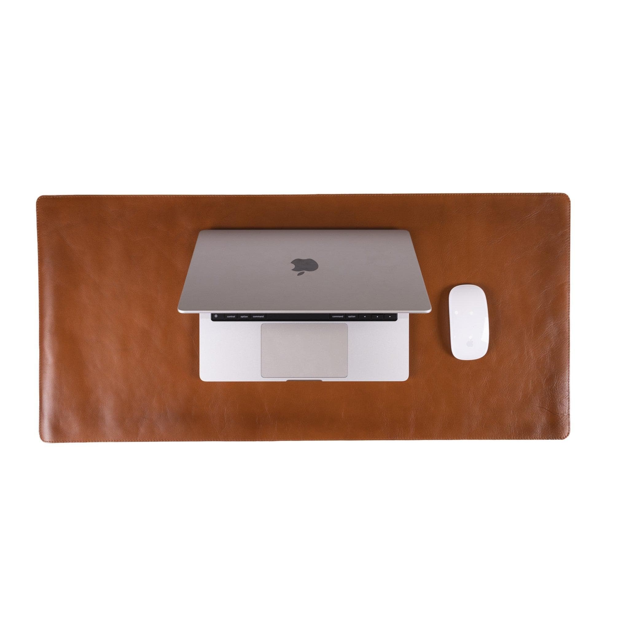 Leather Desk Mat 37x80 - TORONATA - color_ Tan
