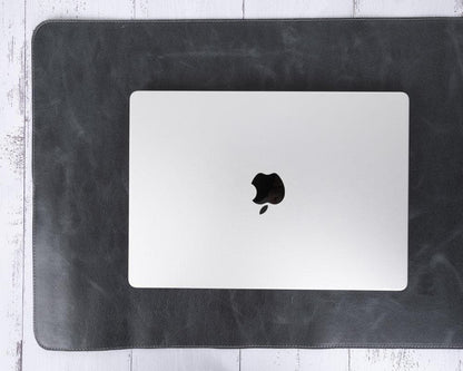 Leather Desk Mat 37x80 - TORONATA - color_ Gray