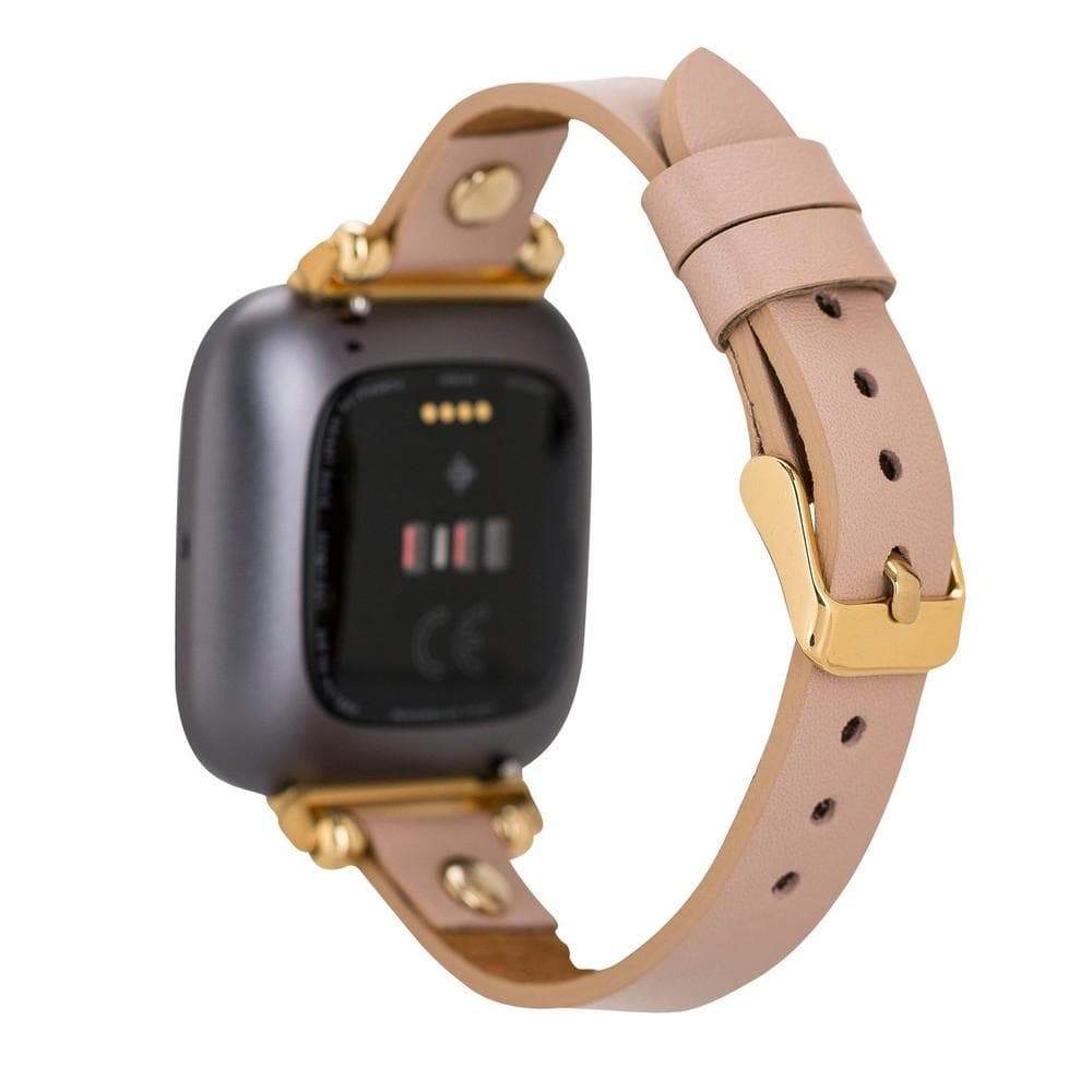 Ferro Leather Fitbit Watch Band with Gold Trok - TORONATA - color_