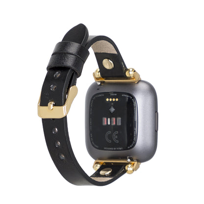 Ferro Leather Fitbit Watch Band with Gold Trok - TORONATA - color_