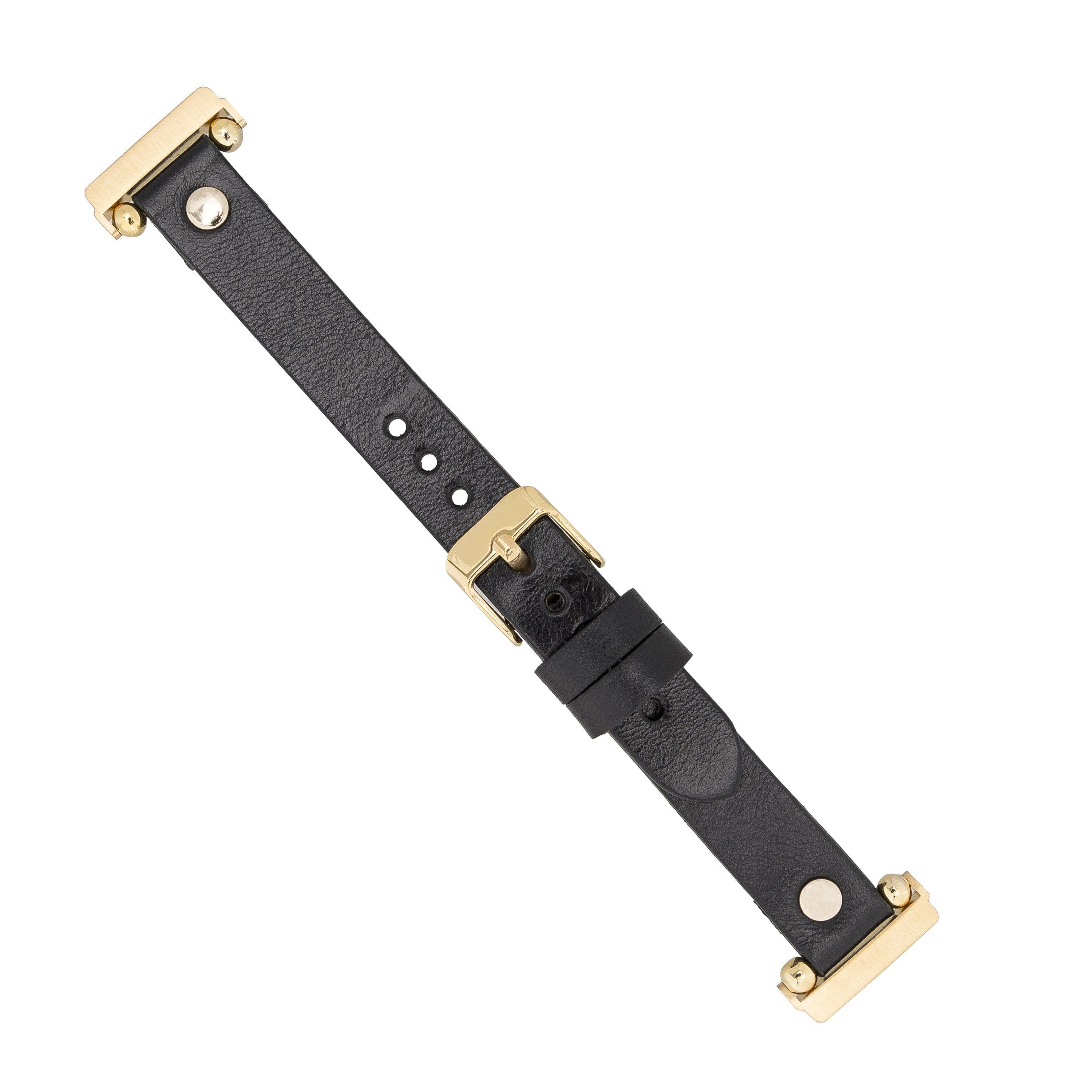 Ferro Leather Fitbit Watch Band with Gold Trok - TORONATA - color_