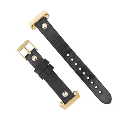 Ferro Leather Fitbit Watch Band with Gold Trok - TORONATA - color_