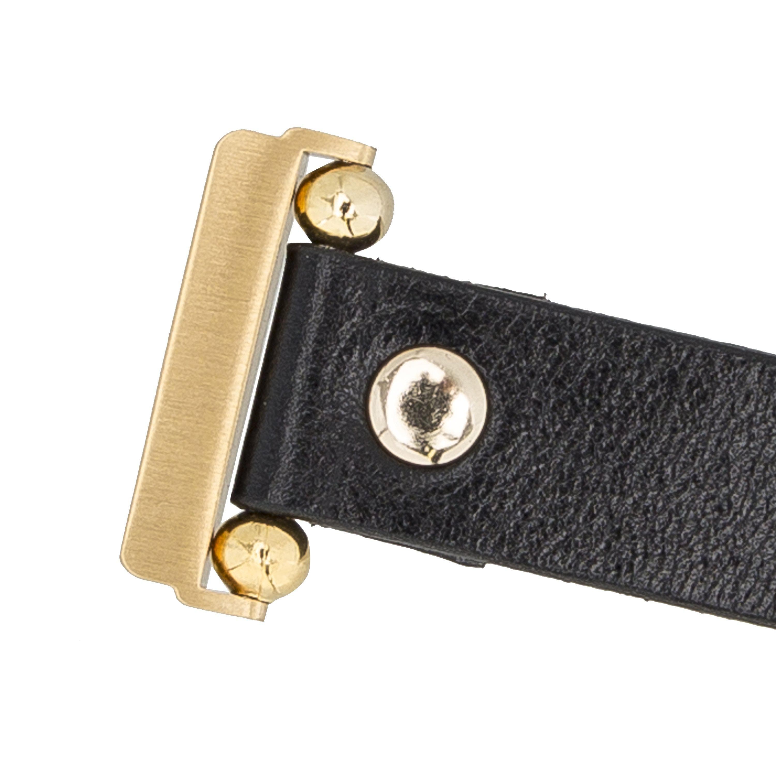 Ferro Leather Fitbit Watch Band with Gold Trok - TORONATA - color_