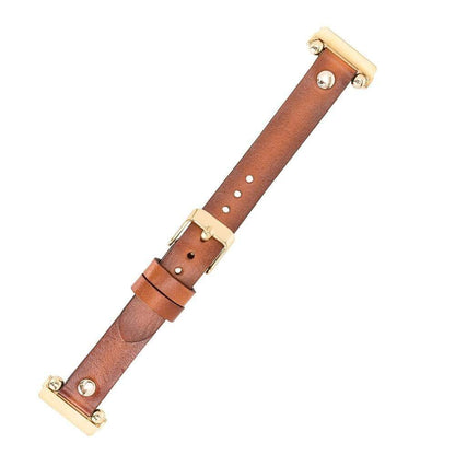 Ferro Leather Fitbit Watch Band with Gold Trok - TORONATA - color_