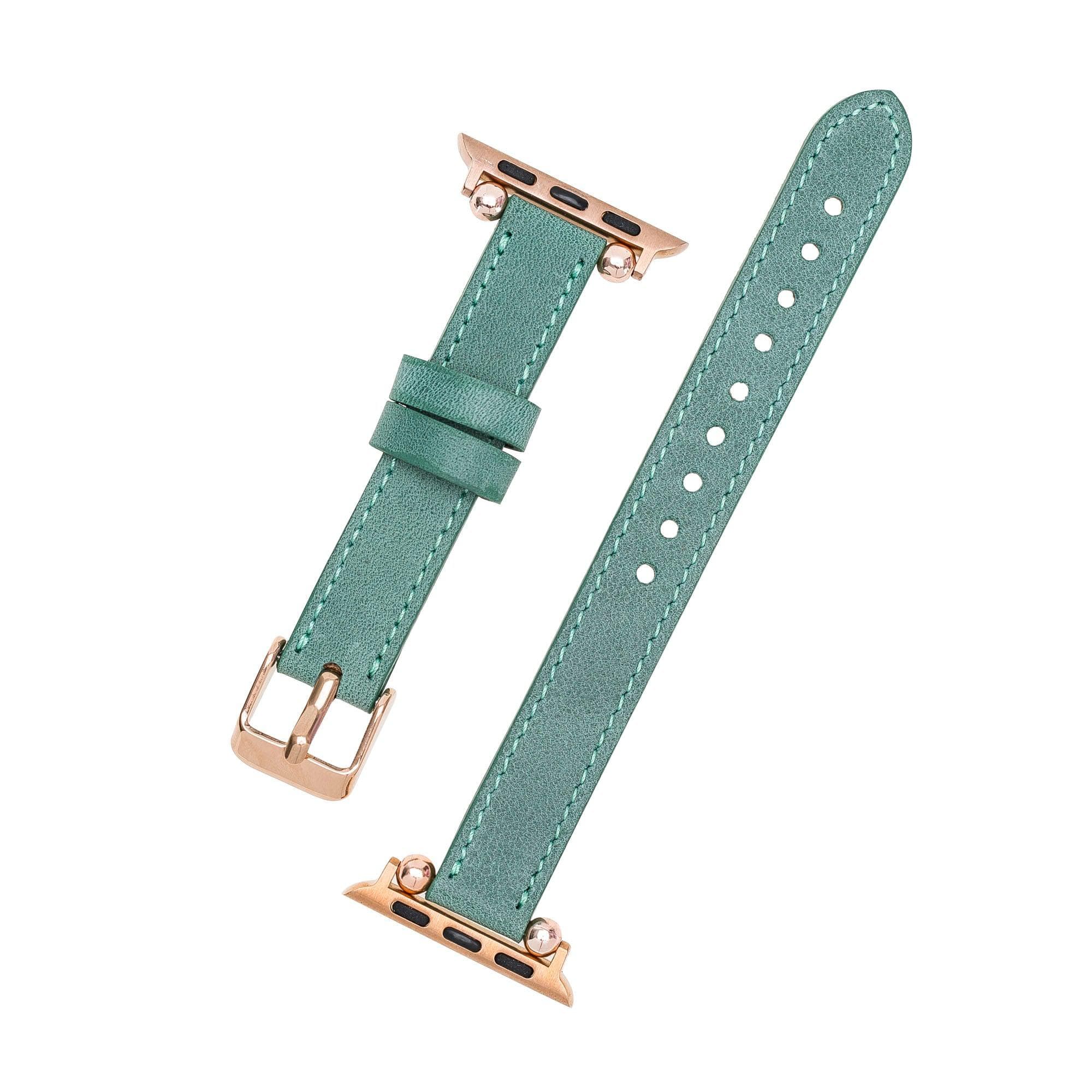 Ferro Leather Fitbit Watch Band with Rose Gold Trok - TORONATA - color_