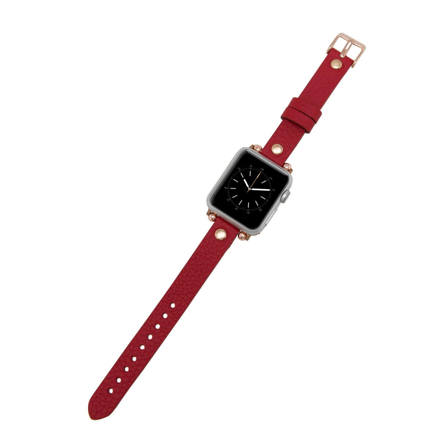 Ferro Leather Fitbit Watch Band with Rose Gold Trok - TORONATA - color_