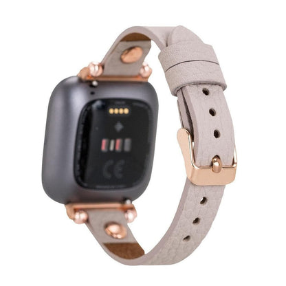 Ferro Leather Fitbit Watch Band with Rose Gold Trok - TORONATA - color_