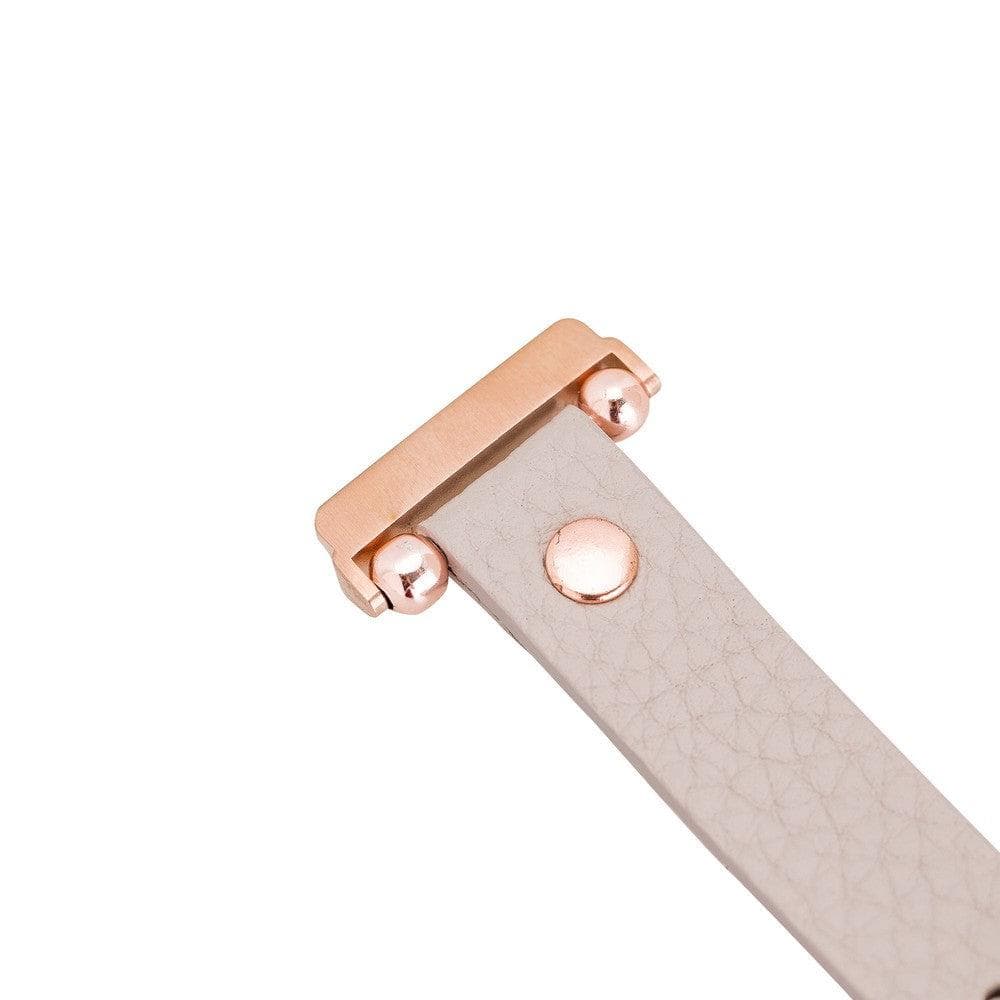Ferro Leather Fitbit Watch Band with Rose Gold Trok - TORONATA - color_