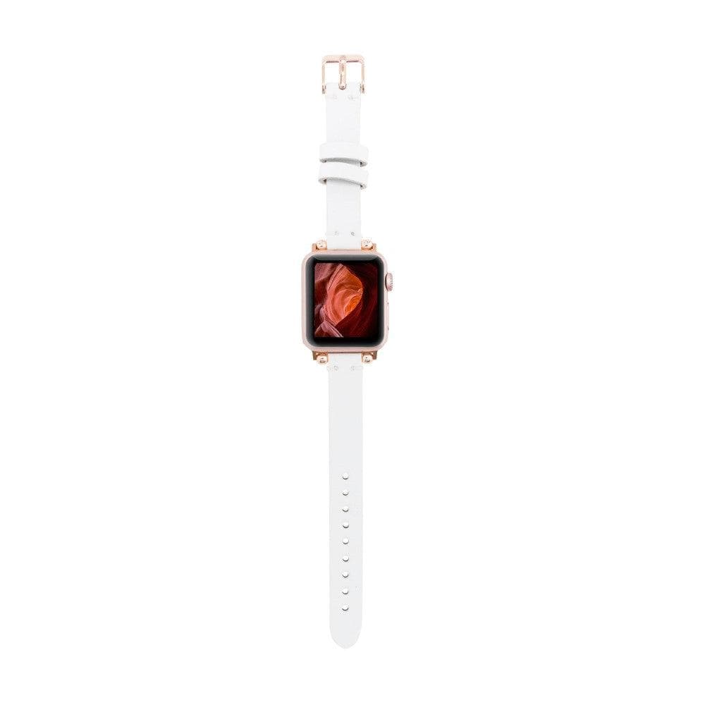 Ferro Leather Fitbit Watch Band with Rose Gold Trok - TORONATA - color_