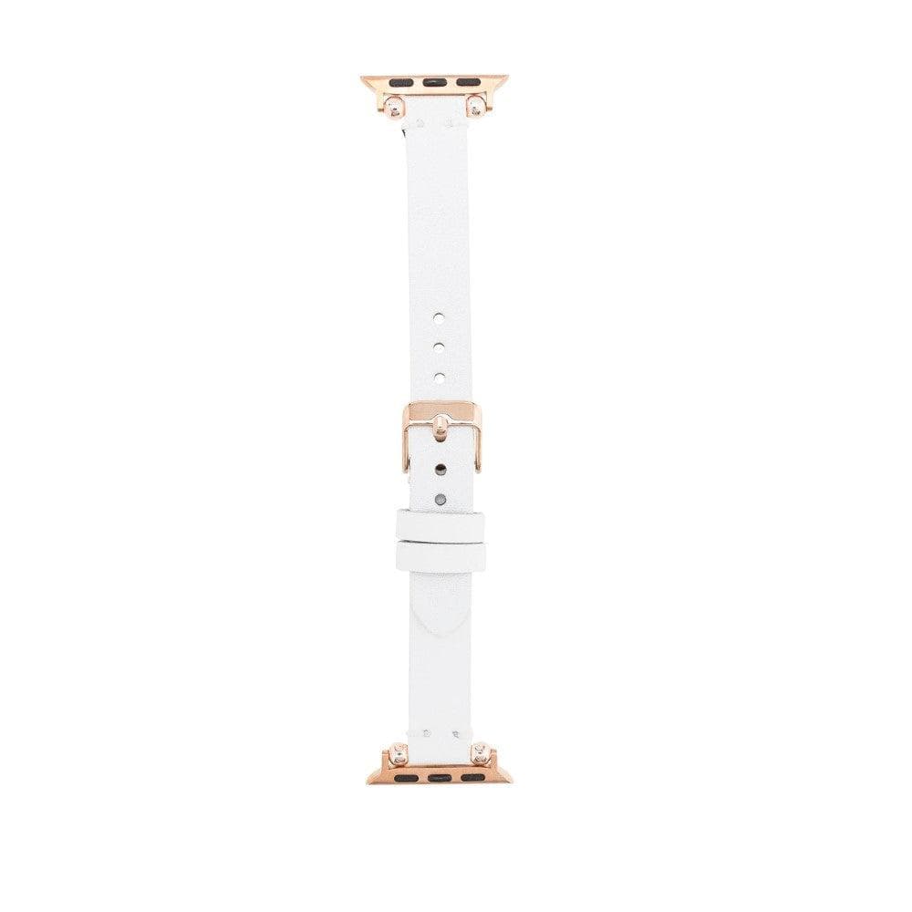 Ferro Leather Fitbit Watch Band with Rose Gold Trok - TORONATA - color_