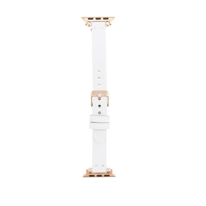 Ferro Leather Fitbit Watch Band with Rose Gold Trok - TORONATA - color_