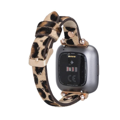 Ferro Leather Fitbit Watch Band with Rose Gold Trok - TORONATA - color_