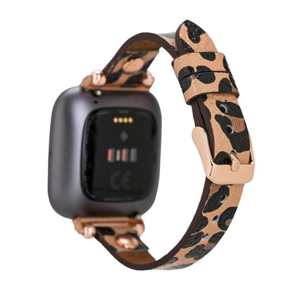 Ferro Leather Fitbit Watch Band with Rose Gold Trok - TORONATA - color_