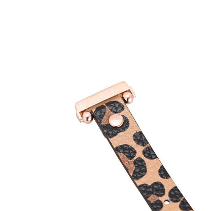 Ferro Leather Fitbit Watch Band with Rose Gold Trok - TORONATA - color_