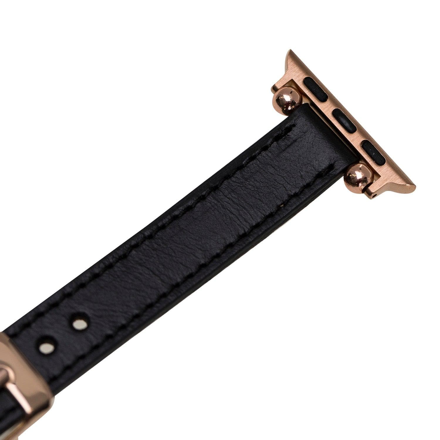 Ferro Leather Fitbit Watch Band with Rose Gold Trok - TORONATA - color_