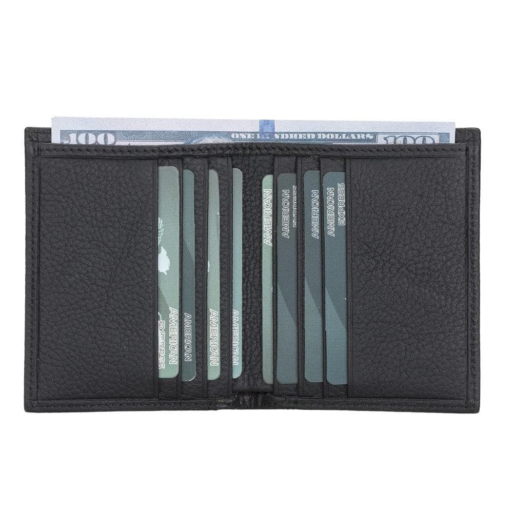 Yetta Leather Card Holder - TORONATA - color_ Pebble Black