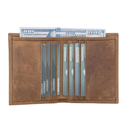 Yetta Leather Card Holder - TORONATA - color_ Saddle Brown