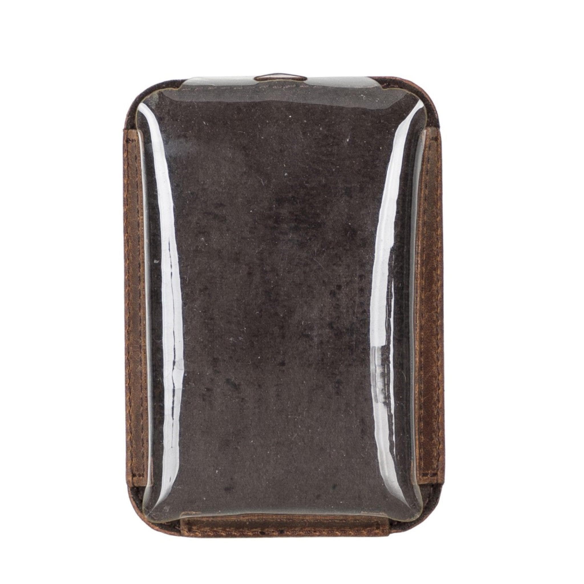 Maggy Magic Leather Card Holder - TORONATA - color_ Saddle Brown