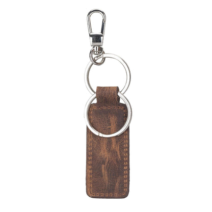 Mina Leather Keyring - TORONATA - color_ Saddle Brown
