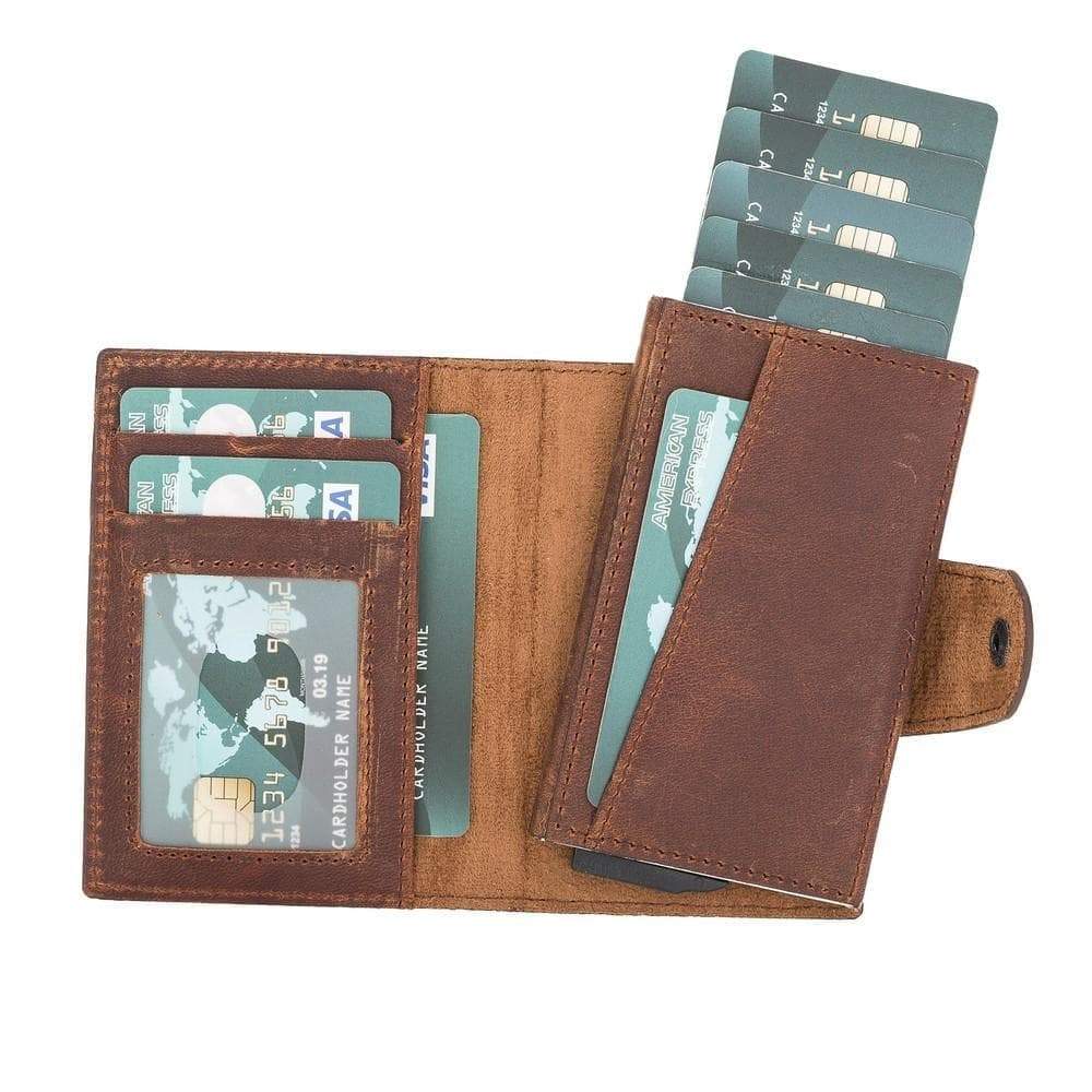 Mondello Leather Detachable Card Holder - TORONATA - color_ Saddle Brown