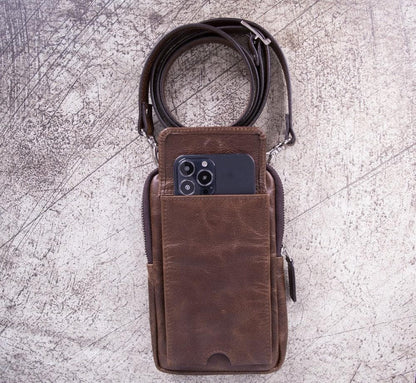 Nino Leather Crossbody Bag - TORONATA - color_ Brown