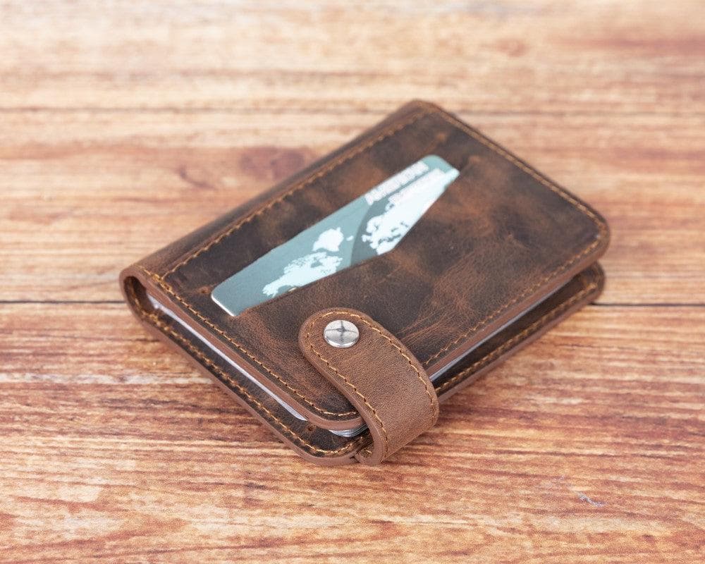 Oscar Leather Card Holder - TORONATA - color_ Saddle Brown