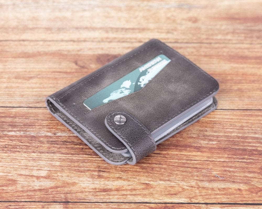 Oscar Leather Card Holder - TORONATA - color_ Gray